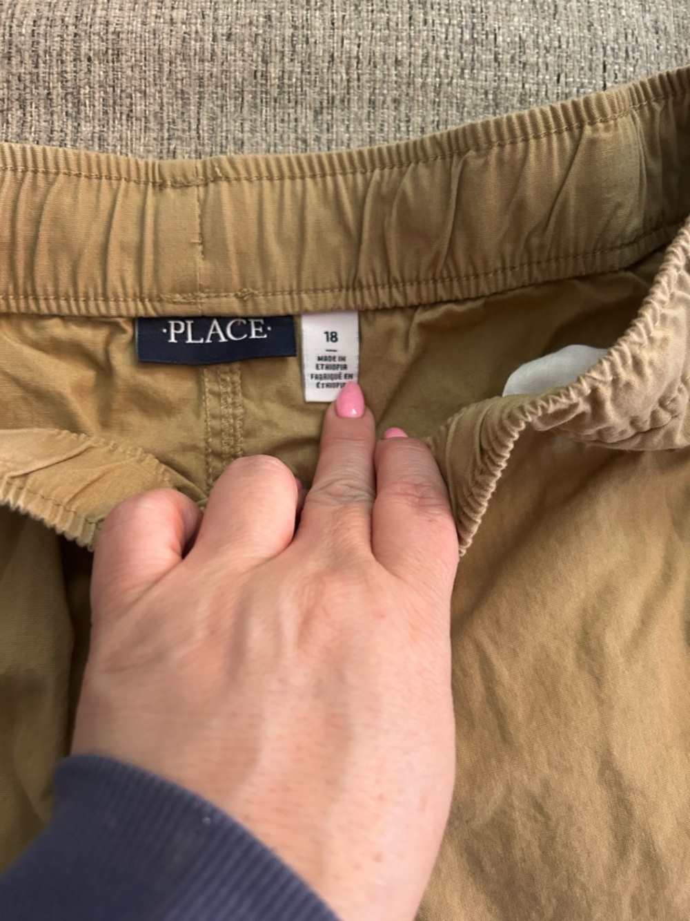 The Children's Place Khaki Drawstring Hybrid Shorts - Picture 2 of 3